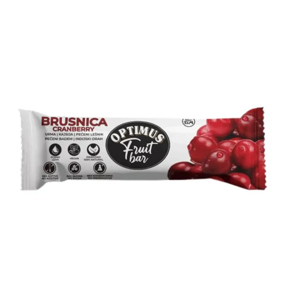 Optimus bar brusnica 40g