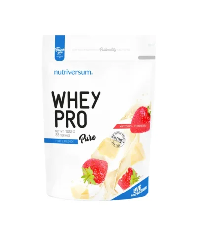 Whey Pro Bela čokolada sa jagodom 1000g – Nutriversum