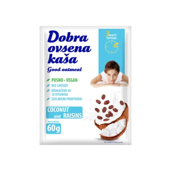 Dobra ovsena kaša kokos grožđe