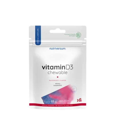 Vitamin D3 Raspberry Chewable pastile malina 60 komada – Nutriversum