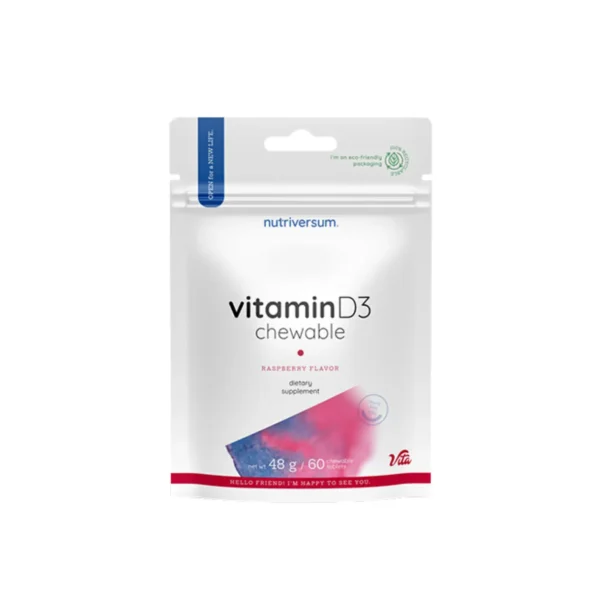 Vitamin D3 Raspberry Chewable pastile malina 60 komada – Nutriversum