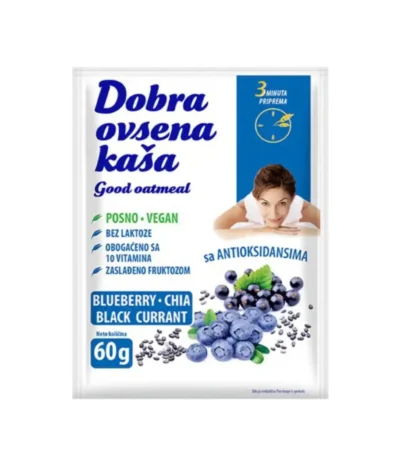 Dobra ovsena kaša chia borovnica 60g