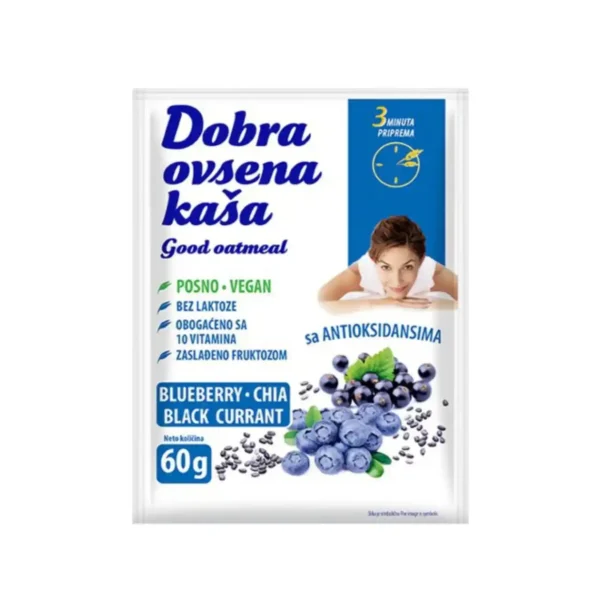 Dobra ovsena kaša chia borovnica 60g